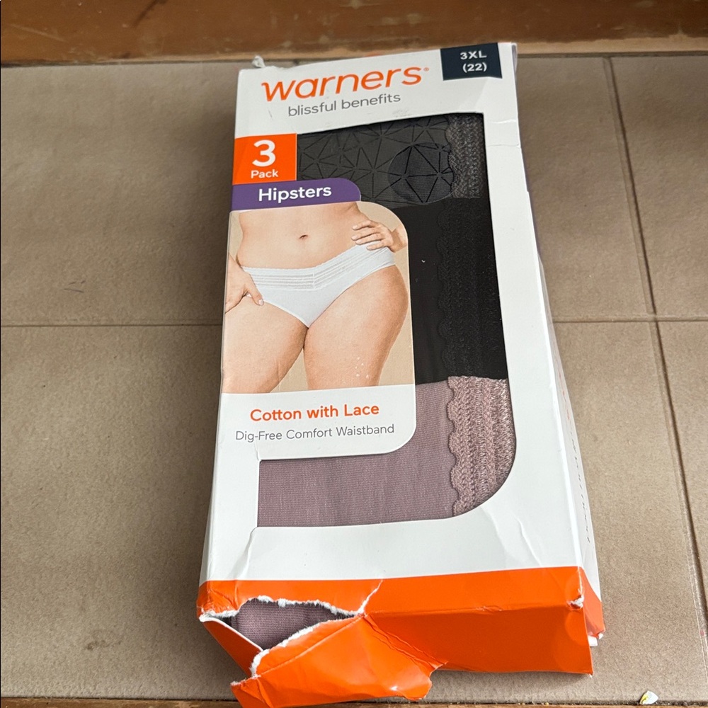 Warner's Hipsters 3-Pack in Black, Gray, and Pink 3XL NWT ⭐️